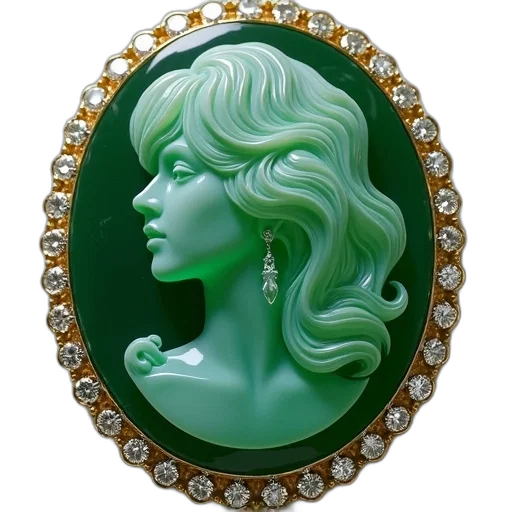 jewelry, crown, face, photorealistic, oil painting, fantasy art, green, agate transparent PNG cut-out