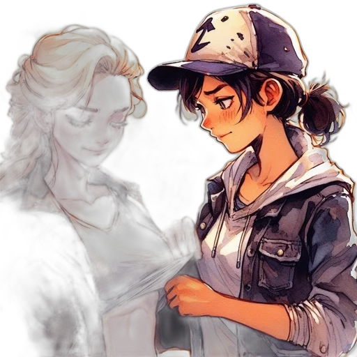 hat, watercolor, concept art, comic book art, anime, neon lights, fire, pastel transparent PNG cut-out