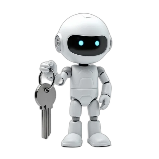 robot, 3d render, concept art, white transparent PNG cut-out