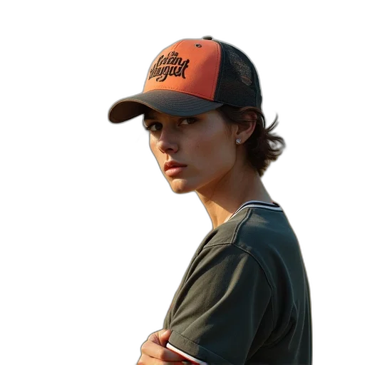 hat, staff, face, jacket transparent PNG cut-out