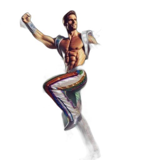 pixel art, concept art, fantasy art, photorealistic, bustling, carnival, three, performers transparent PNG cut-out
