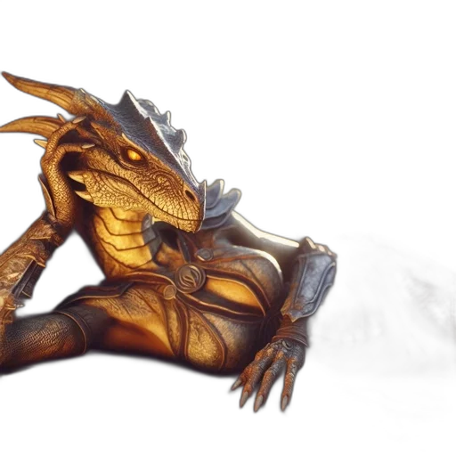 dragon, creature, staff, sword, fantasy art, concept art, 3d render, photorealistic transparent PNG cut-out