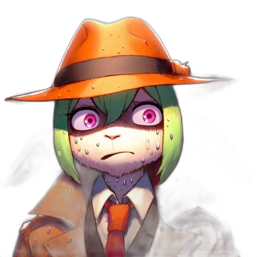 hat, mask, staff, face, anime, concept art, pixel art, watercolor transparent PNG cut-out