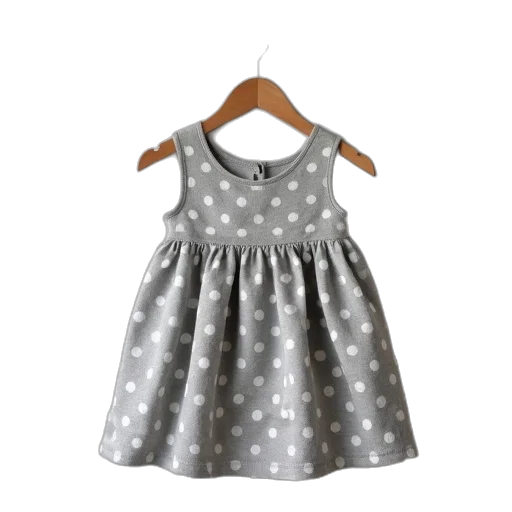 dress, monochrome, front, view, grey, polka, dot, skirt transparent PNG cut-out
