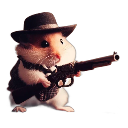 weapon, animal, hat, staff, concept art, 3d render, photorealistic, cartoon transparent PNG cut-out