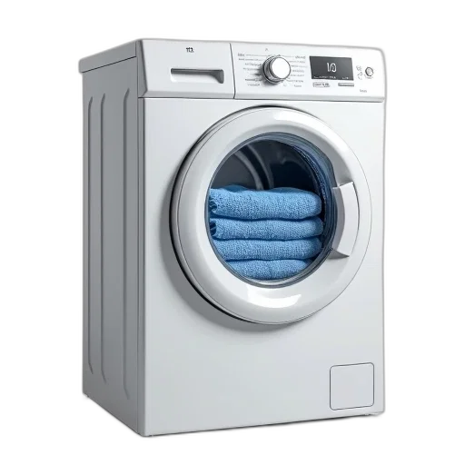 furniture, robot, 3d render, photorealistic, blue, monochrome, white, washing transparent PNG cut-out
