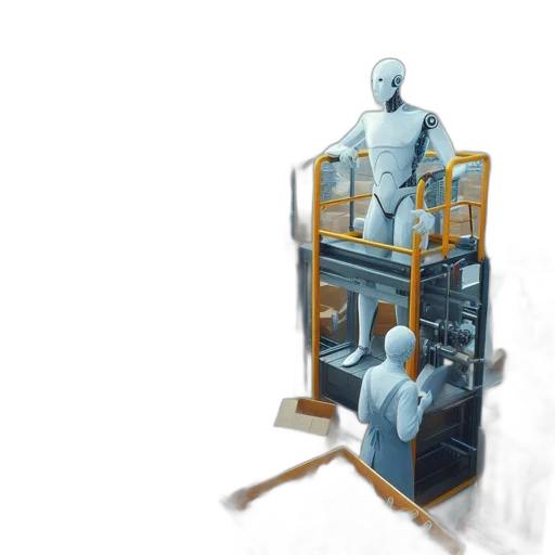robot, furniture, staff, weapon, concept art, 3d render, photorealistic, watercolor transparent PNG cut-out