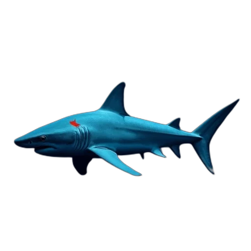animal, creature, 3d render, pixel art, concept art, photorealistic, blue, shark transparent PNG cut-out