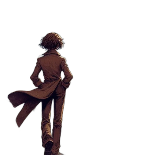 jacket, dress, hair, staff, concept art, comic book art, photorealistic, pixel art transparent PNG cut-out