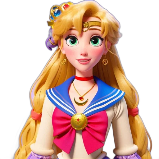 crown, jewelry, staff, dress, 3d render, concept art, cartoon, fantasy art transparent PNG cut-out
