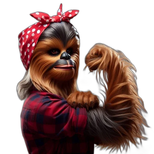 animal, photorealistic, star, wars, character, chewbacca, given, unique transparent PNG cut-out