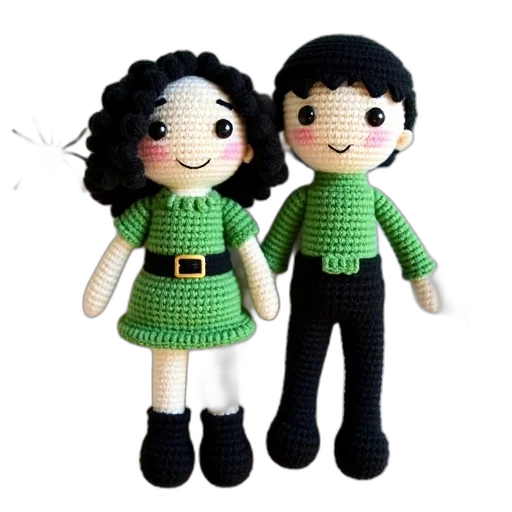 jewelry, 3d render, cartoon, concept art, photorealistic, green, pair, crocheted transparent PNG cut-out
