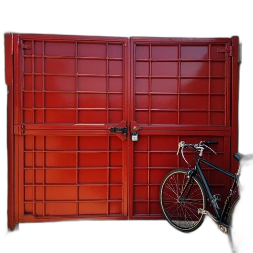 furniture, photorealistic, 3d render, red, metal, gate, grid, pattern transparent PNG cut-out