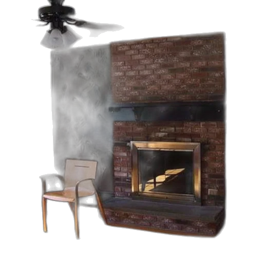 furniture, 3d render, photorealistic, concept art, fog, fire, cozy, living transparent PNG cut-out