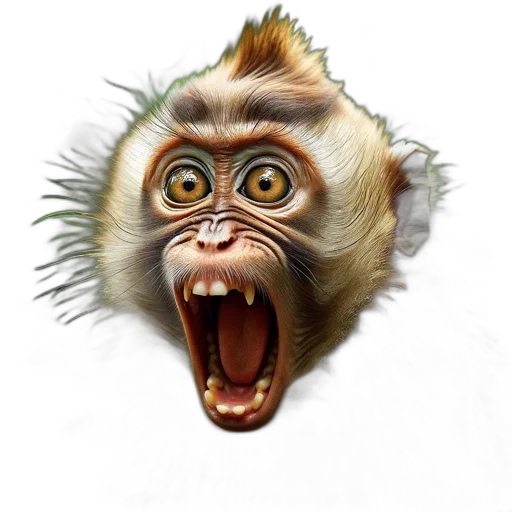 animal, creature, face, mask, photorealistic, 3d render, concept art, image transparent PNG cut-out