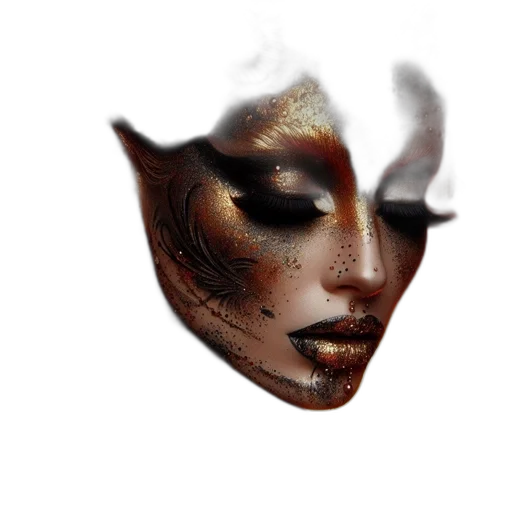 mask, face, dragon, crown, photorealistic, fantasy art, 3d render, concept art transparent PNG cut-out