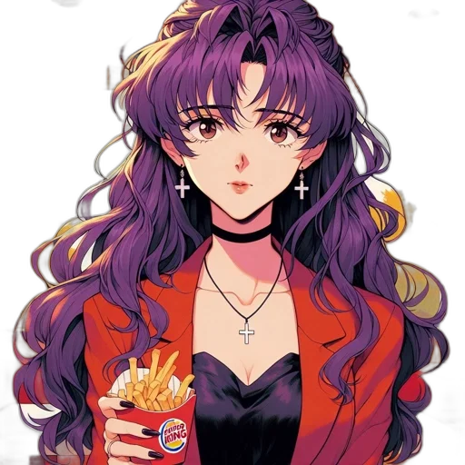 crown, food, jacket, dress, anime, vaporwave, pixel art, concept art transparent PNG cut-out