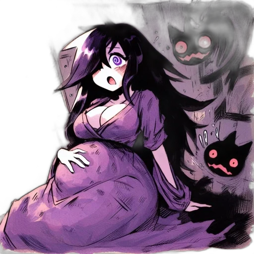 dress, creature, watercolor, concept art, anime, fantasy art, night, fog transparent PNG cut-out