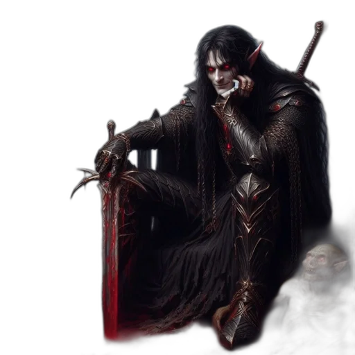 sword, concept art, fantasy art, comic book art, photorealistic, red, dark, armored transparent PNG cut-out