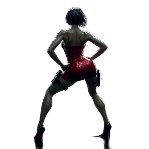 robot, dress, weapon, concept art, cyberpunk, 3d render, photorealistic, woman transparent PNG cut-out