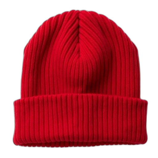 hat, crown, jacket, 3d render, red, beanie, smooth, texture transparent PNG cut-out