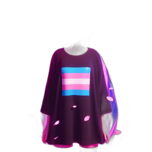 dress, jacket, vaporwave, colorful, dark, animated, figure, features transparent PNG cut-out