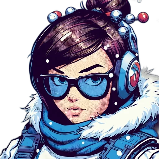 jacket, face, comic book art, cartoon, cyberpunk, fantasy art, blue, animated transparent PNG cut-out