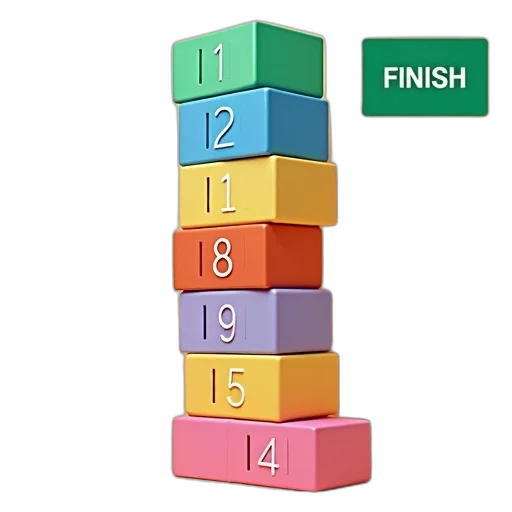 pastel, colorful, image, featuring, series, blocks, numbers, them transparent PNG cut-out