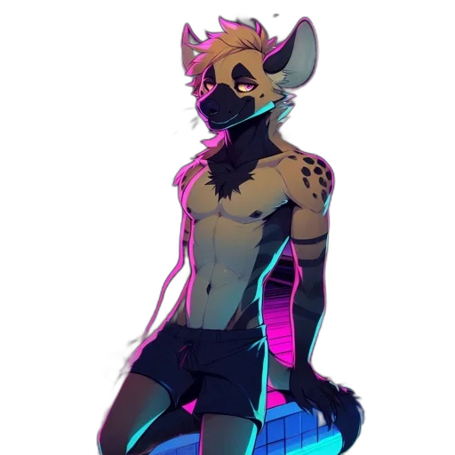 jacket, staff, mask, creature, cyberpunk, vaporwave, pixel art, concept art transparent PNG cut-out