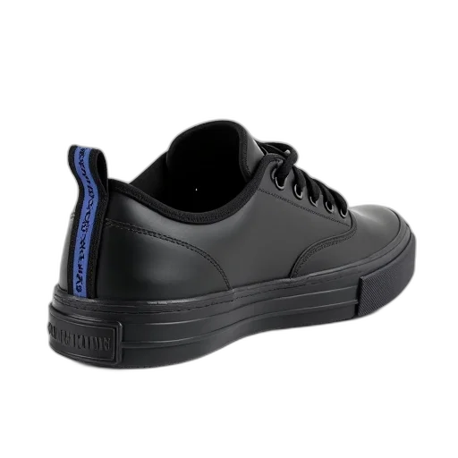 shoes, black, rubber, sneaker, blue, white, logo, heel transparent PNG cut-out