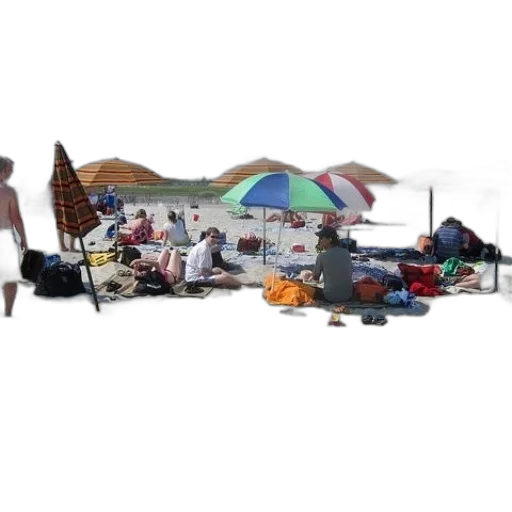 umbrella, car, furniture, staff, 3d render, concept art, photorealistic, beach transparent PNG cut-out