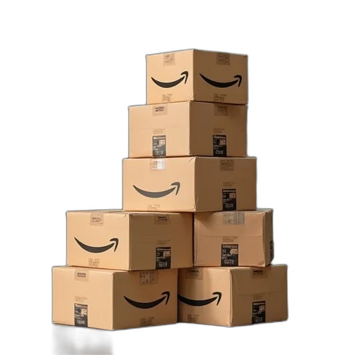 furniture, robot, crown, shoes, amazon, box, stacked, warehouse transparent PNG cut-out