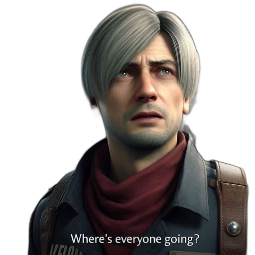 face, jacket, concept art, cyberpunk, male, character, silver-gray, hair transparent PNG cut-out