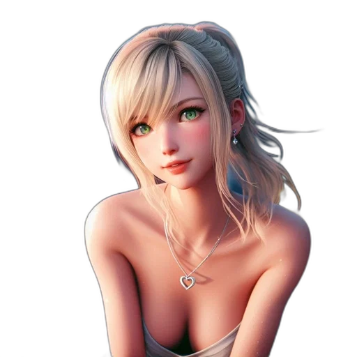 jewelry, face, dress, fantasy art, photorealistic, 3d render, concept art, digital transparent PNG cut-out