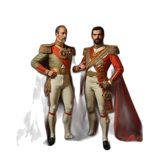 staff, crown, jacket, concept art, fantasy art, 3d render, comic book art, emperor transparent PNG cut-out