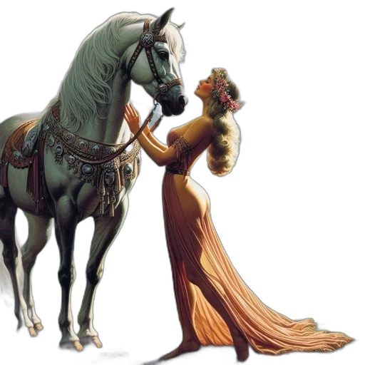 crown, dress, jewelry, concept art, fantasy art, oil painting, photorealistic, fire transparent PNG cut-out
