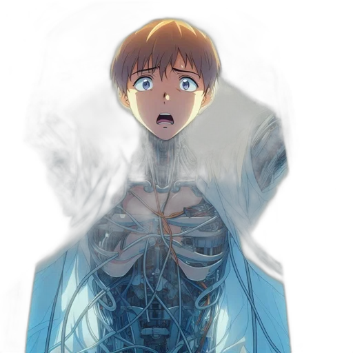 creature, face, dress, jacket, concept art, anime, watercolor, comic book art transparent PNG cut-out