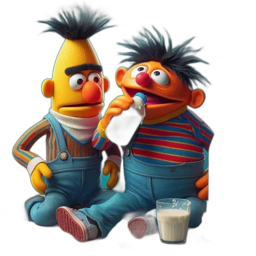 food, concept art, photorealistic, two, animated, characters, resembling, popular transparent PNG cut-out
