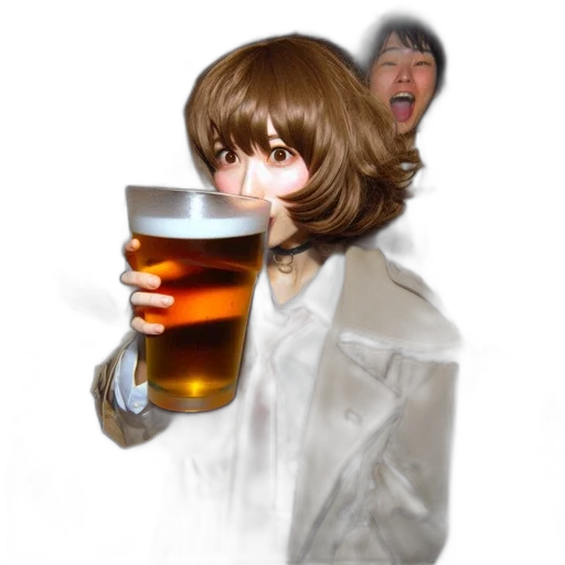 jacket, face, robot, creature, anime, photorealistic, 3d render, concept art transparent PNG cut-out