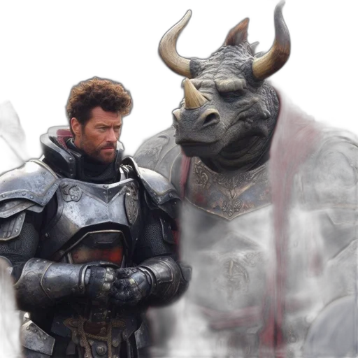 dragon, concept art, fantasy art, comic book art, outer space, two, figures, armored transparent PNG cut-out