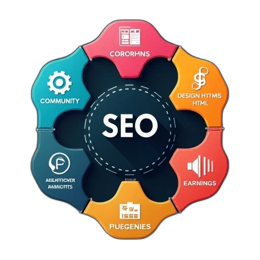 second, image, circular, infographic, central, focus, term, seo transparent PNG cut-out