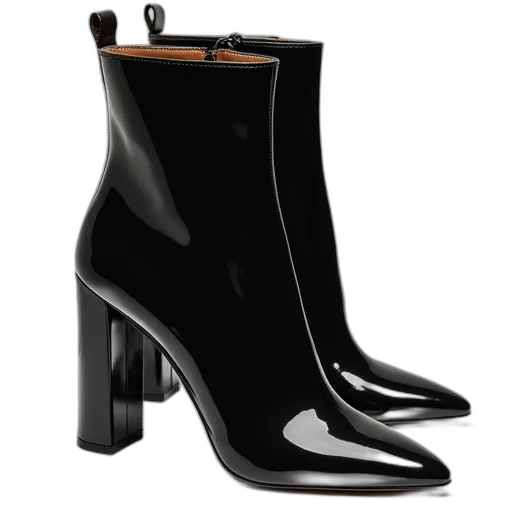 shoes, vega, bootie, black transparent PNG cut-out