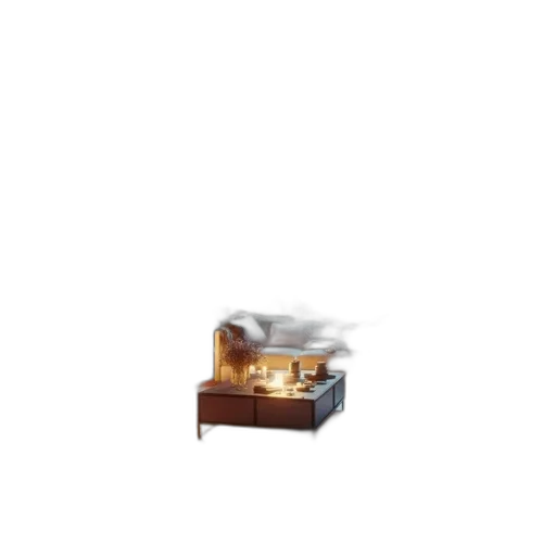 furniture, jewelry, food, shoes, 3d render, photorealistic, earth tones, warmly transparent PNG cut-out