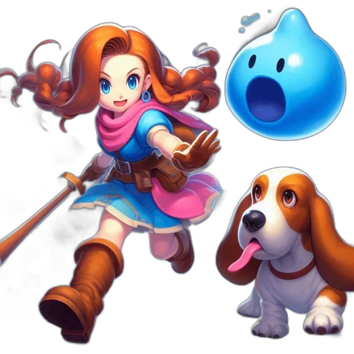 staff, animal, concept art, pixel art, fantasy art, 3d render, underwater, girl transparent PNG cut-out