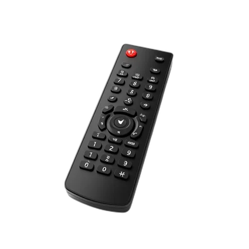 3d render, black, remote, control, red, button, top, numeric transparent PNG cut-out
