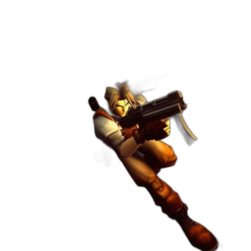 weapon, staff, sword, robot, concept art, 3d render, pixel art, golden transparent PNG cut-out