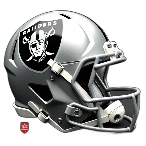 monochrome, silver, football, helmet, raiders, logo, side, displayed transparent PNG cut-out