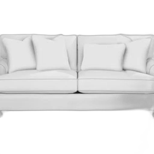 furniture, crown, 3d render, photorealistic, monochrome, white, sofa, plush transparent PNG cut-out