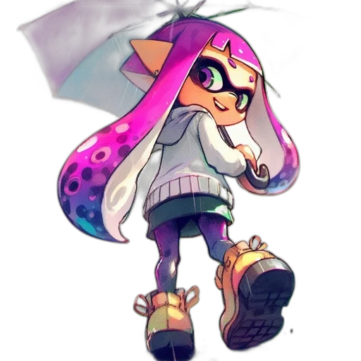 jacket, hat, weapon, dress, watercolor, concept art, vaporwave, pixel art transparent PNG cut-out