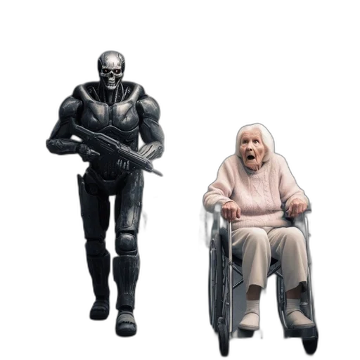 robot, weapon, concept art, 3d render, comic book art, pixel art, outer space, monochrome transparent PNG cut-out